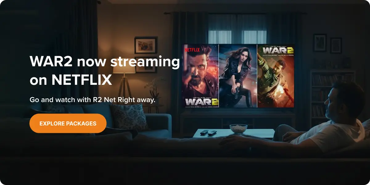 A man watching netflix with the internet Services in Gurgoan